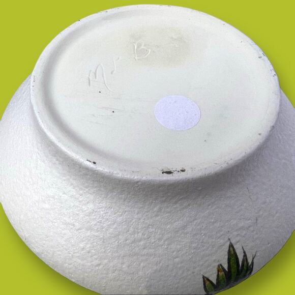 Vintage Mid Century Atomic Poinsettia Christmas Candy Dish Lidded Hand Painted - Picture 6 of 6